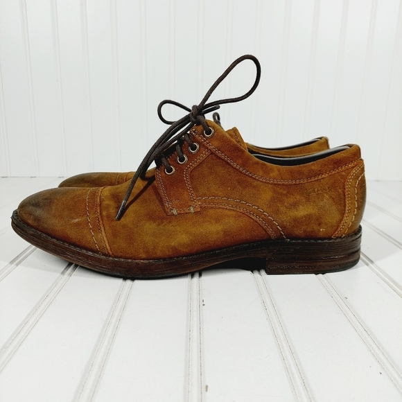CLARKS Mens Delsin Tan Leather View Lace Up Oxford F920 - Picture 1 of 14